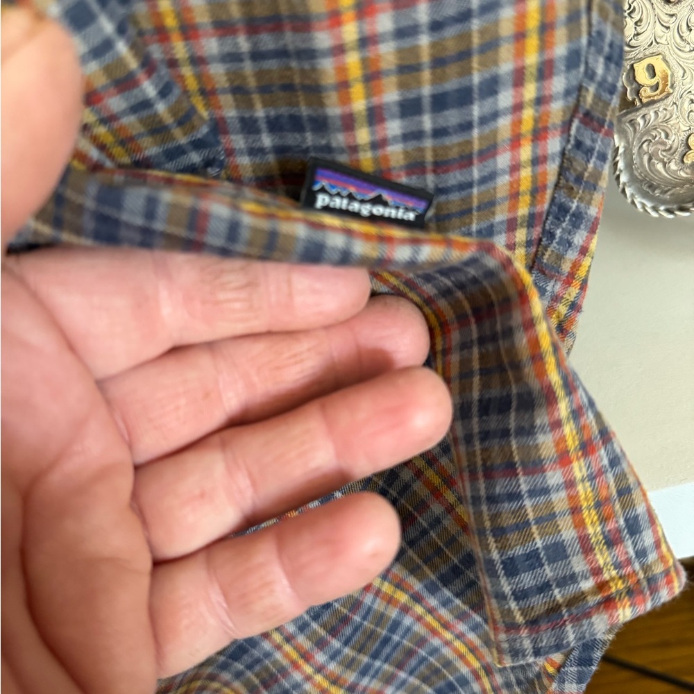 Men’s Patagonia Organic Cotton Flannel Shirt Sz L - Picture 5 of 5